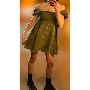 LA Hearts Olive Green Gauze Romper